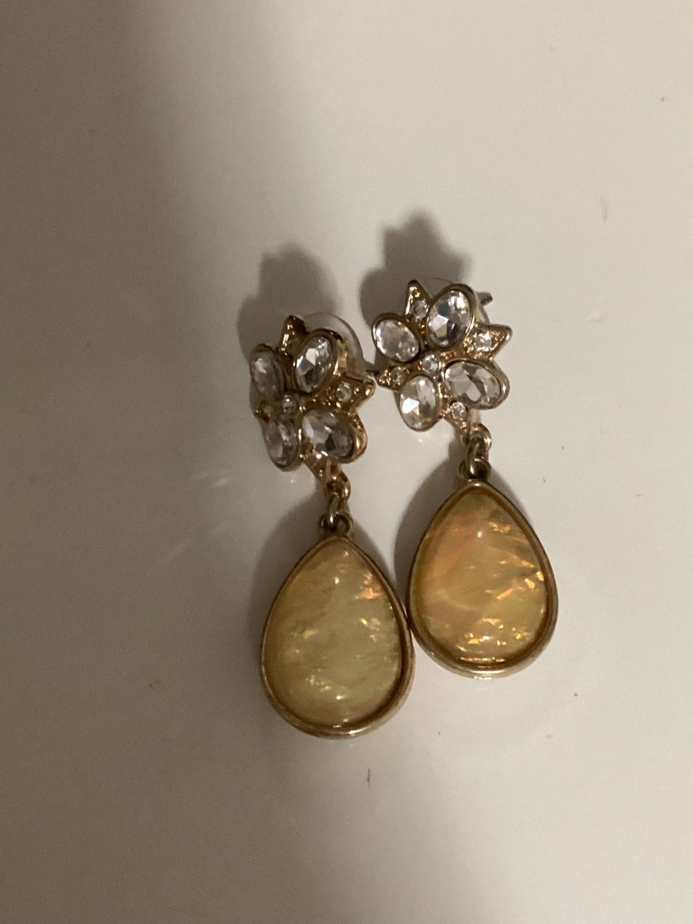 Avon Bejeweled Iridescent Teardrop Dangle Earrings
